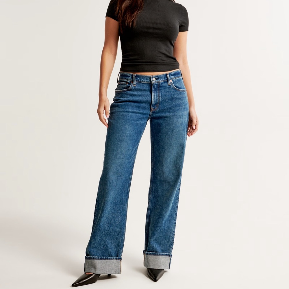 Abercrombie & Fitch Size 34 Curve Love Low Rise Baggy Jeans